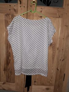 Polka Dot Blouse with Tie Detail