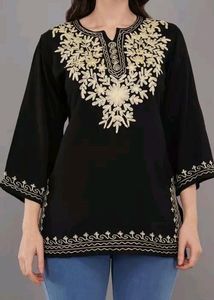 Embroidered Kashmiri Black Kurti