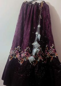 Purple Sequin Lehenga