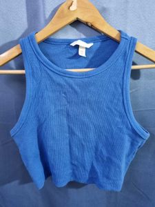 Blue H&M Ribbed Tank Top