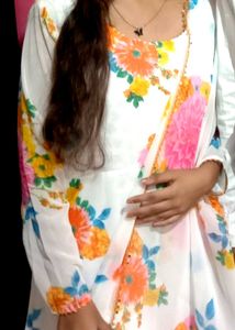 Floral Print Kurta Set with Jacket