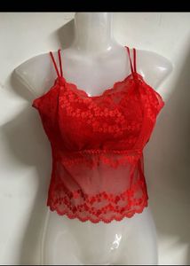 Red Lace Camisole Top