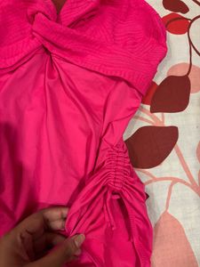 Chic Pink Ruched One-Piece Swimsuit