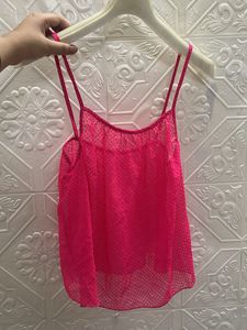 Vibrant Pink Dotted Top