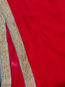Vibrant Red Embellished Saree