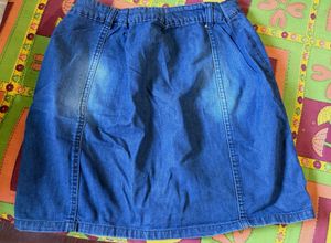 High-Waisted Denim Mini Skirt