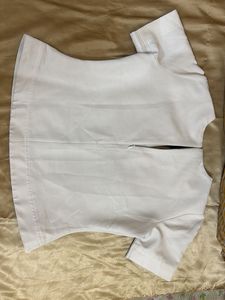 Chic White Top with Black Bow Detail