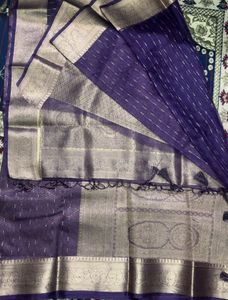 Beautiful Purple Organza Saree