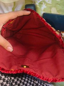 Handmade Velvet Stripe Clutch