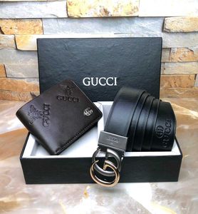 Gucci Belt Wallet Combo Set
