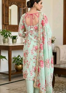 pure fabric Beautiful Floral Print Kurta Set