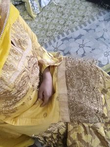 Yellow Embroidered grara Set