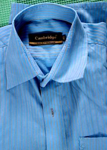 Cambridge Men's Blue Striped Formal Shirt