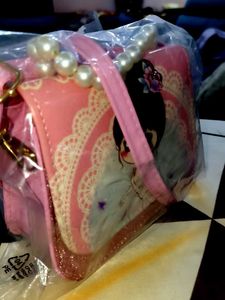 Cute Girly Pink Mini Bag with Pearls