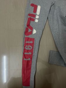 Fila Grey Leggings with Red Accents