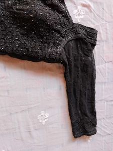 Embellished Black colour party wear dress