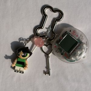 Cute Tamagotchi &amp; Character Keychain Set