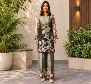 Elegant Floral Print Kurta Set