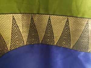 Green Silk Sari with matching stitched Blouse