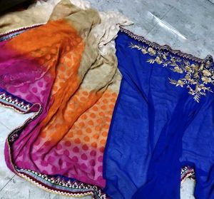 Vibrant Ombre Patterned Saree