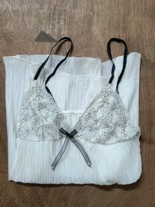 Lace Trimmed Babydoll Top