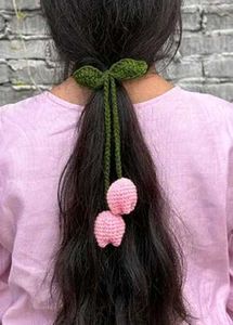 Cute Crochet tulip Hair Tie
