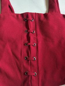 Red Corset Style Crop Top