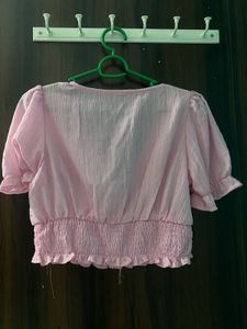 Pink Puff Sleeve Top