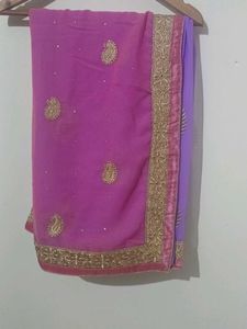 Elegant Pink & Lilac Saree