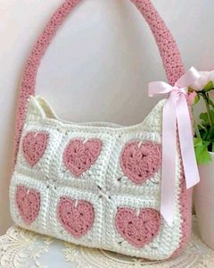 Crochet Heart Handbag