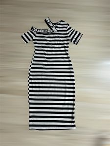 Striped Cold Shoulder Dress with City Names