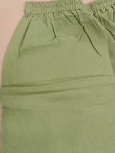 Light Lime Green Palazzo Pants with big flare