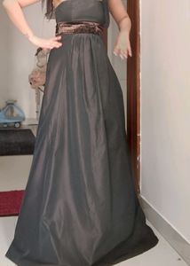 Imported Black Gown With Brown Shining