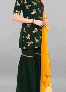 Elegant Green sharara set without Dupatta