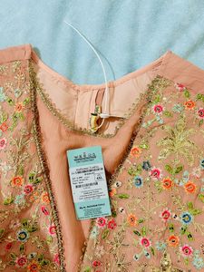 Peach Embroidered Anarkali Dress Fix Price