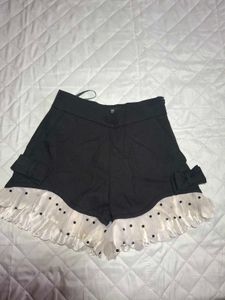 Cute Black Skirt Shorts with Ruffles