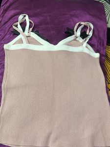 Cute Pink Bow Tank Top
