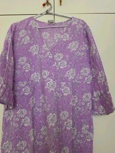 lavender floral A line kurta