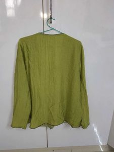 Lime Green Textured Kurta