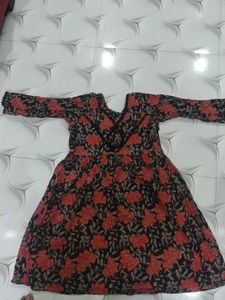 Chic Red Floral Kurta Set