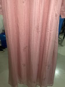 Elegant Pink Sheer Kurta