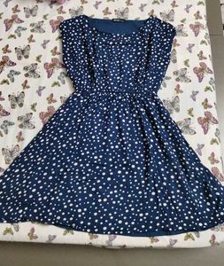 Navy Blue Polka Dot Dress