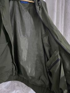 Korean Style Olive Green Hooded Jacket