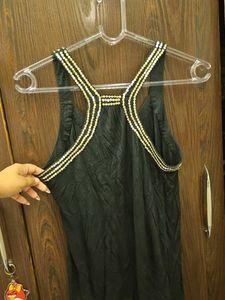 Black Embellished Tank Top