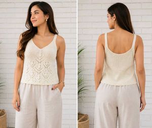 Cream Knit Tank Top