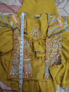 Girls' Ethnic Dress with Embellished Jacket