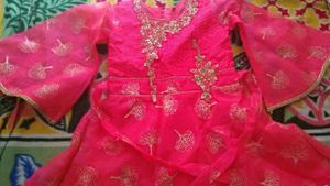 Rose pink Colour Gown Light Weight For Heavy look