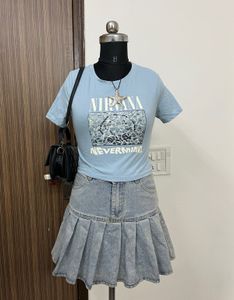 Light Blue Nirvana "Nevermind" Graphic Tee