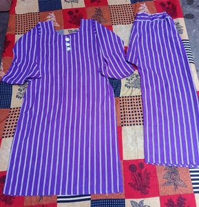 Combo Gray kurti &amp; purple suit