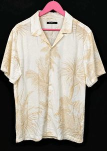 Men's Short Sleeve Palm Tree Print Oversized Shirt